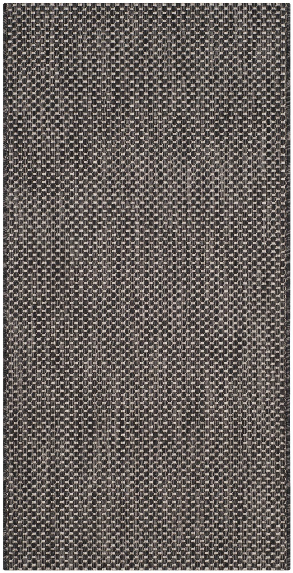 SAFAVIEH Courtyard Collection 27 x 5 Black/Beige CY8521 Indoor/ Outdoor Patio Backyard Mudroom Area Rug