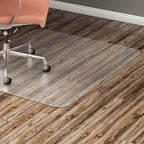 Lorell Nonstudded Design Hardwood Surface 48 x 36-Inch Vinyl Chair Mat, Clear (LLR82825)