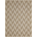 Nicole Miller New York Patio Country Calla Contemporary Herringbone Indoor/Outdoor Area Rug, Brown/Beige, 6'6'X9'2'