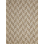 Nicole Miller New York Patio Country Calla Contemporary Herringbone Indoor/Outdoor Area Rug, Brown/Beige, 6'6'X9'2'