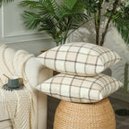 Stellhome Pack Of 2 Linen Buffalo Check Decorative Fall Throw Pillow Covers, Autumn Farmhouse Plaid Cushion Covers Rustic Retro