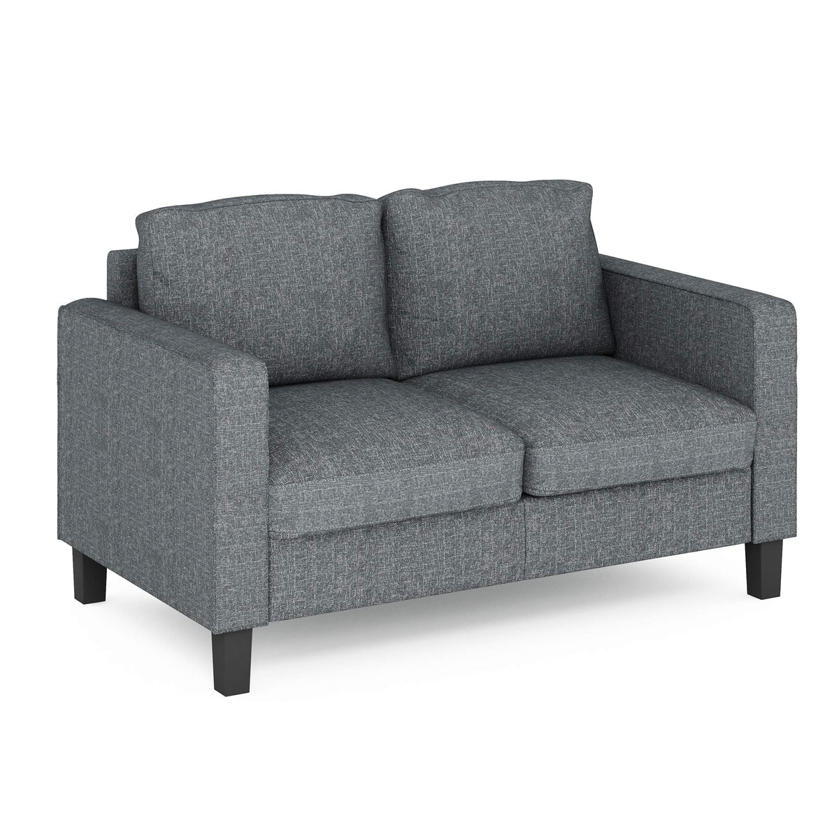 Furinno Bayonne Modern Upholstered Loveseat/Sofa Couch For Living Room, Gunmetal