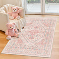 zesthome Pink Rug - 3x5 Area Rugs for Bedroom, Stain Resistant Washable Rugs for Nursery Room, Living Room, Home Decor, Girls Ru