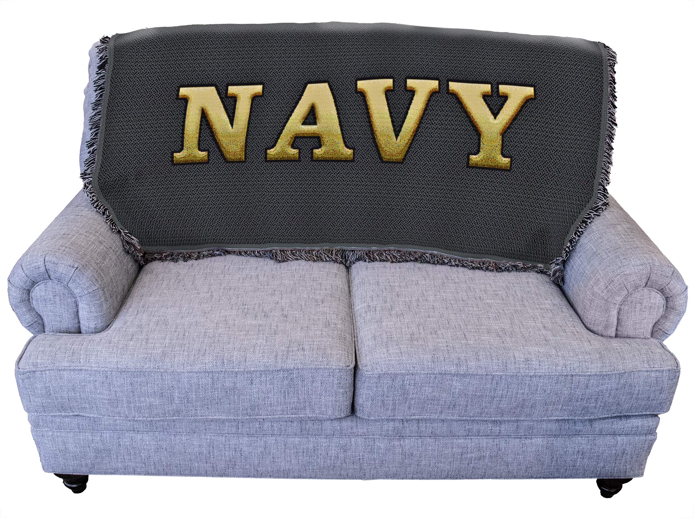 Pure Country Weavers Pcw - Us Navy Blanket - Gift Military Tapestry Throw For Back Of Couch Or Sofa - Woven From Cotton - Made I