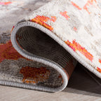 Safavieh Madison Collection Accent Rug - 2' X 4', Grey & Orange, Boho Abstract Distressed Design, Non-Shedding & Easy Care, Idea