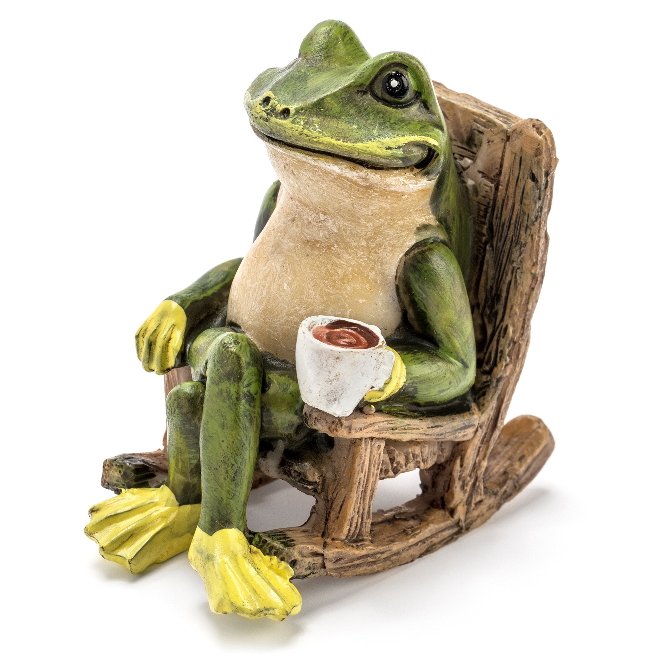 Miniature Frog Garden Statue - 2' Tall - Mini Outdoor Accessory Figurine For Fairy Garden