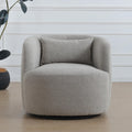 Kinwell 34' Wide Sherpa Swivel Barrel Chair, No Assembly Round Boucle Upholstered Accent Chair Armchair Single Sofa Chair With