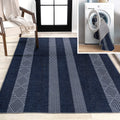 JONATHAN Y WSH120A-4 Nautisk Trellis Stripe Machine-Washable Indoor Area-Rug, Coastal, Modern, Contemporary Easy-Cleaning,Bedroo