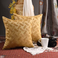 Scarlett Linens Beaded Cushion Covers 16X16 Inches Pack Of 1 | Yellow Embroidered Cushion Covers | Festive Cushion Covers | Sofa