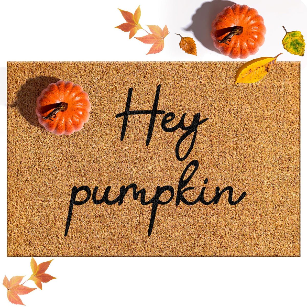 Ceenna Hey Pumpkin Welcome Doormat Fall Coir Doormat Autumn Non Slip Floor Mats Pumpkins Indoor Entry Way Mats Thanksgiving Fall