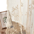 Beige Lace Curtains 108 Inches Long 2 Panels Floral Curtains For Living Room Bedroom Rod Pocket Light Filtering Drapes French La