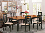 East West Furniture LGNI7-BCH-C 7 Piece Dinette Set Consist of a Rectangle Dining Room Table with Butterfly Leaf and 6 Linen Fabric Upholstered Dining Chairs, 42x84 Inch, Black & Cherry