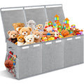Extra Large Toy Box with Lids - Sturdy Collapsible Kids Storage Organizer Big Bin Chest Basket with Dividers for Boys Girls, Bed
