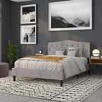 Flash Furniture Cambridge Tufted Upholstered Queen Size Headboard In Light Gray Fabric