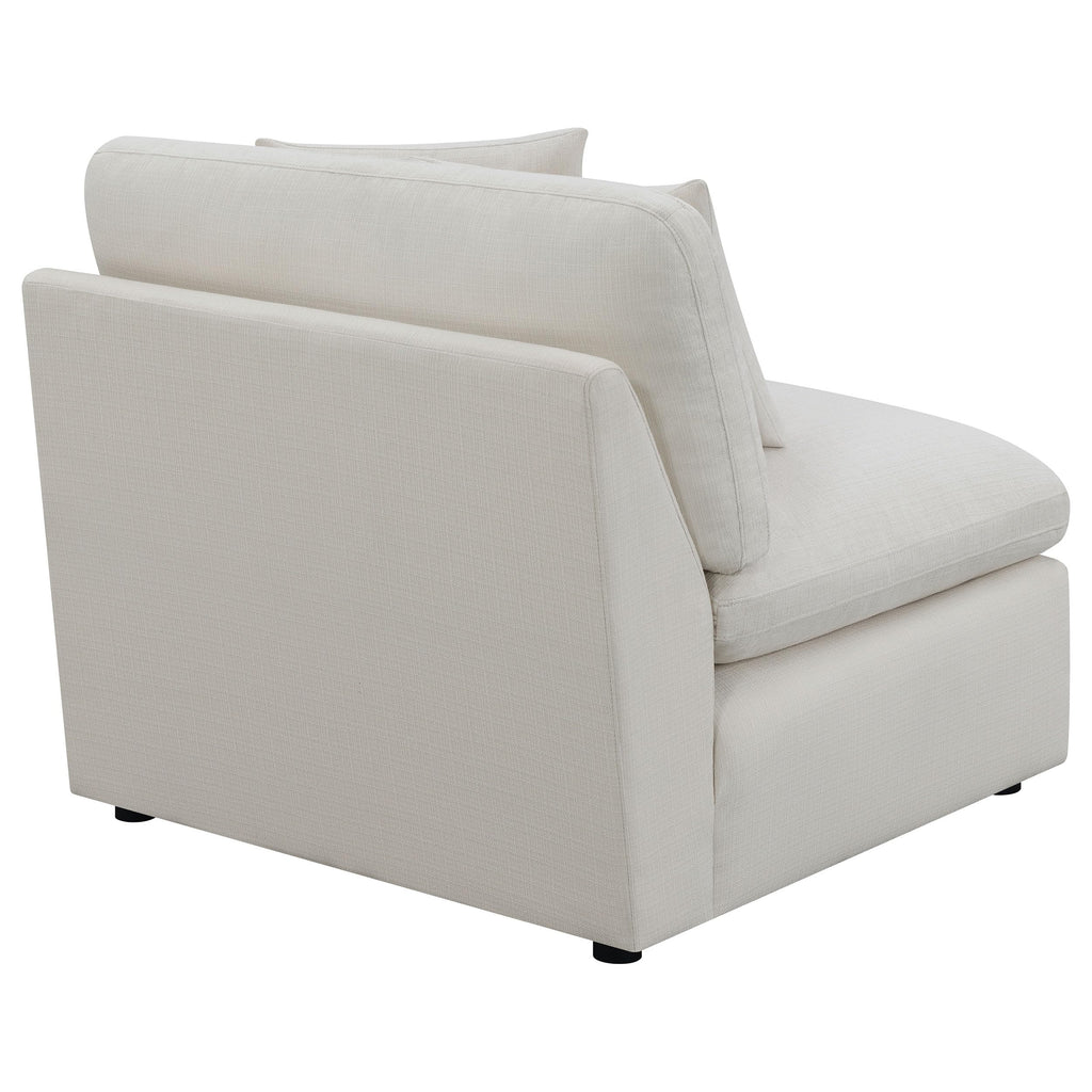 Coaster Hobson Cushion Back Armless Chair Ivory