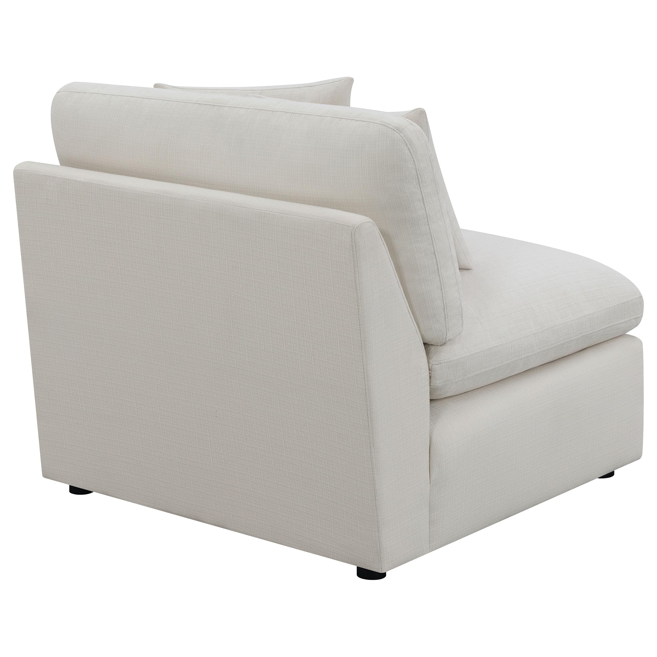 Coaster Hobson Cushion Back Armless Chair Ivory