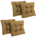 Blazing Needles Indoor/Outdoor Square Tufted Chair Cushion, 19 x 19, Wheat 4 Count