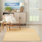 Nourison Positano Indoor/Outdoor Yellow 6' X 9' Area Rug, Easy Cleaning, Non Shedding, Bed Room, Living Room, Dining Room, Deck, Backyard, Patio (6X9)