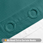 Mitovilla Dark Green Waffle Small Stall Shower Curtain 36 X 74, No Hooks Required Half Size Narrow Fabric Cloth Shower Curtain S