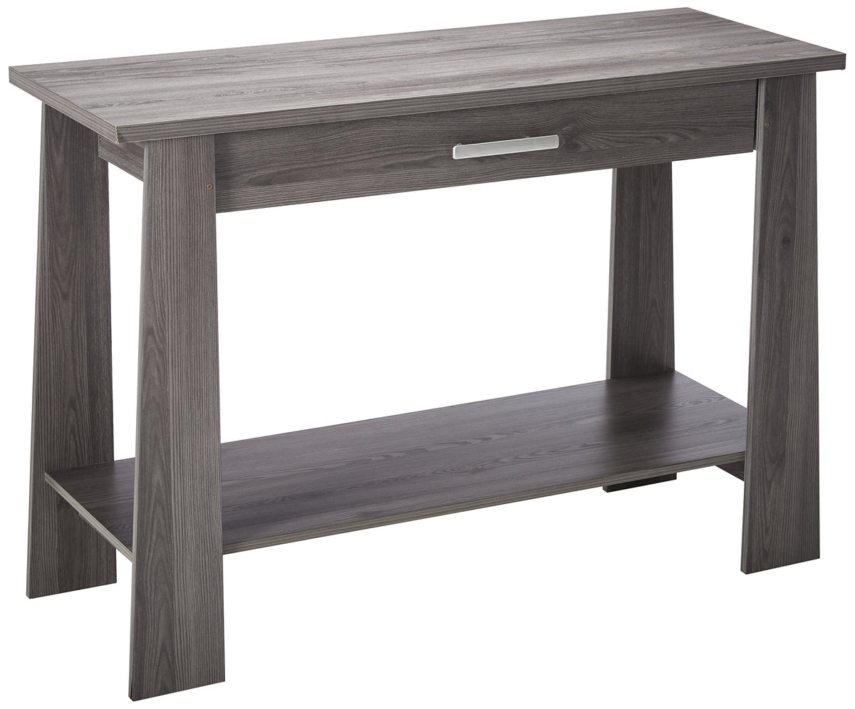 HomeRoots Furniture Dark Gray Oak Sofa Table, Multicolor