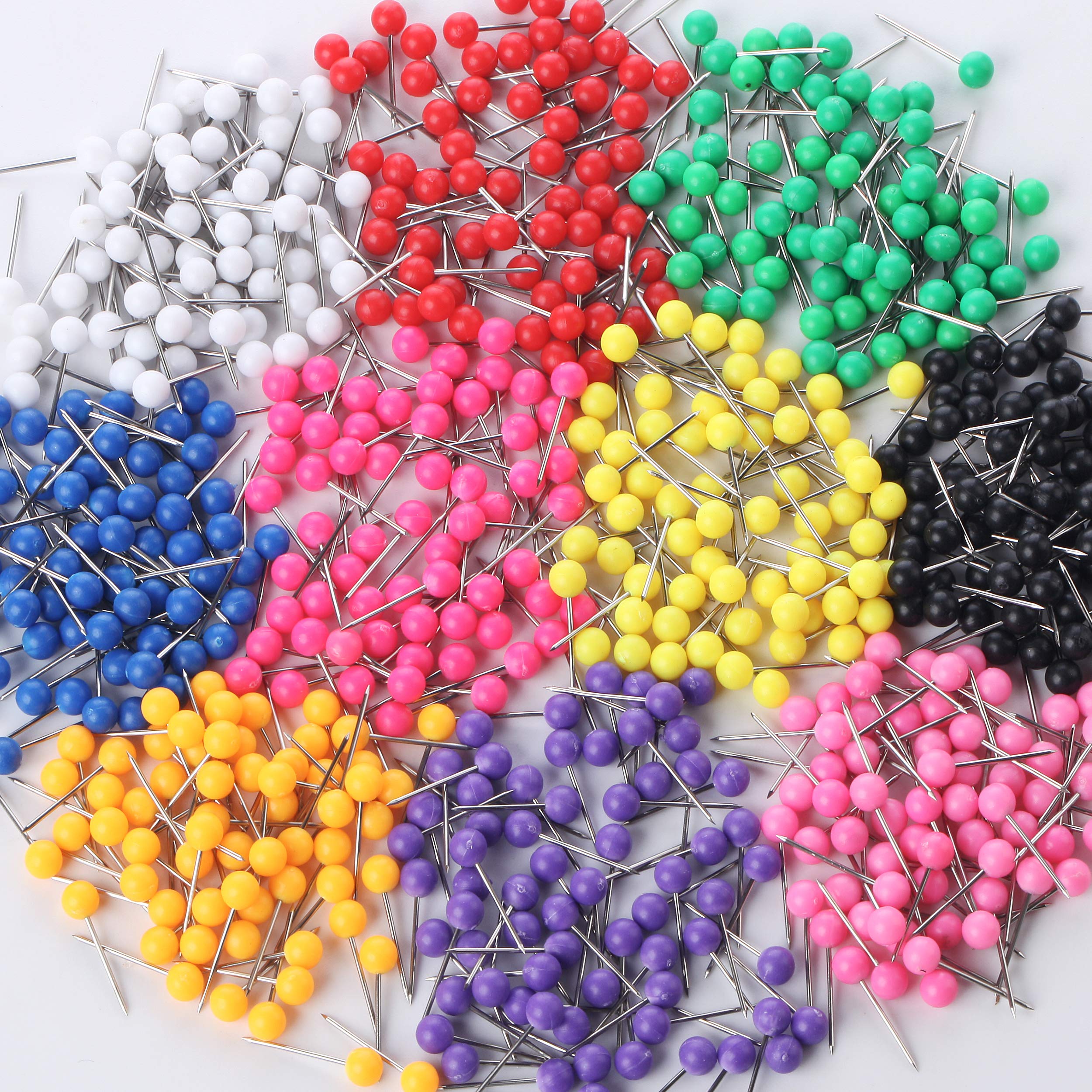 Mr. Pen- Map Pins For Cork Board, 600 Pack, 10 Colors, Straight Pins With Colored Heads, Map Push Pins For Travel Map, Map Pins
