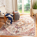 SAFAVIEH Crystal Collection Accent Rug - 3 x 5, Light Blue & Burgundy, Medallion Design, Non-Shedding & Easy Care, Ideal for H