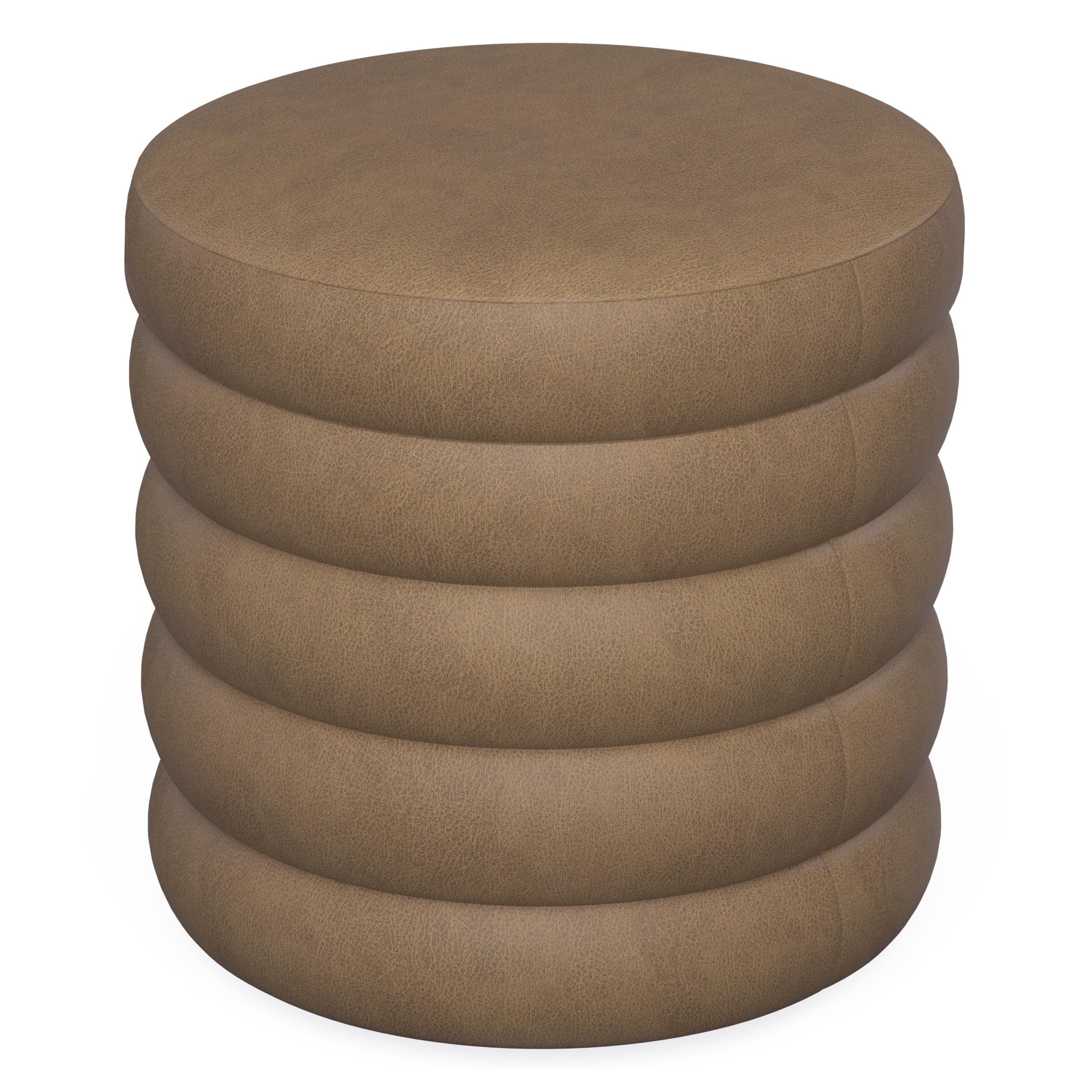 Brown Storage Ottoman with Reversible Solid Wood Tray Tops