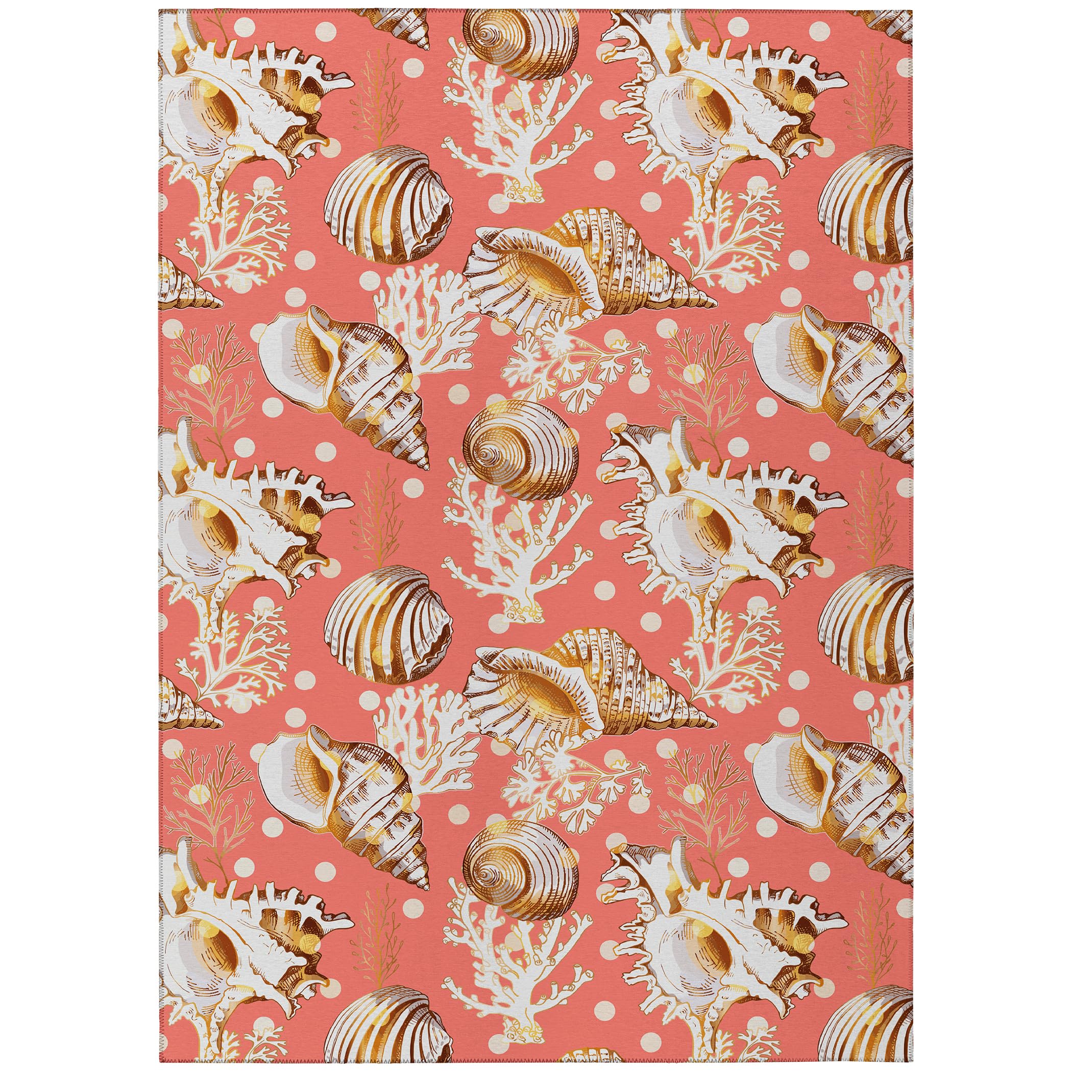 Dalyn Rugs Seabreeze Sz6 Orange Washable 2'6" X 3'10" Indoor Outdoor Area Rug, Easy Clean, Machine Washable, Non Shedding, Bedroom, Living Room, Dining Room, Kitchen, Patio Rug