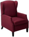 GDFStudio Weyland Wingback Traditional Fabric Recliner (Deep Red) 33.25D x 26.5W x 40H in