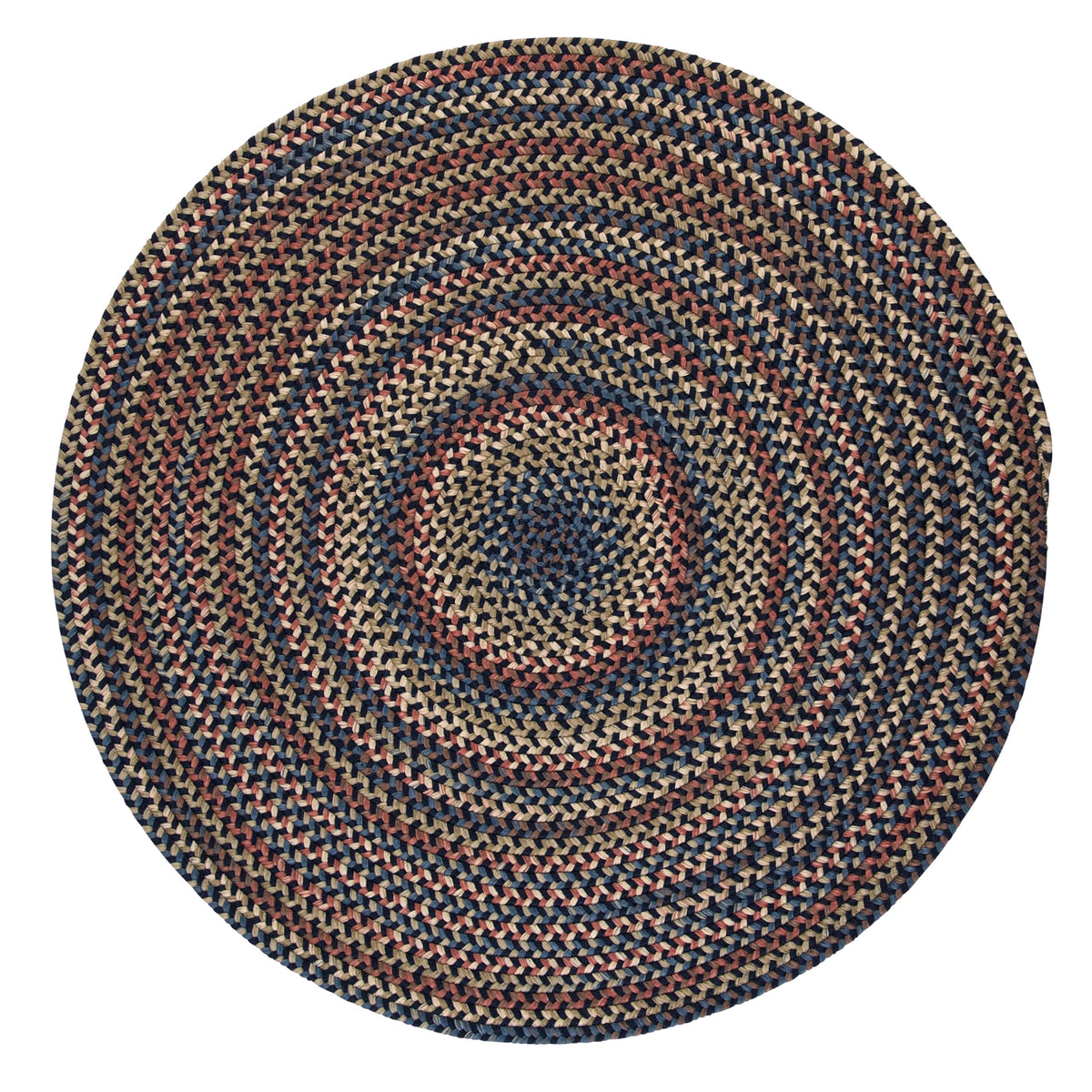 Cedar Cove Polypropylene Braided Round Rug, 12-Feet, Navy