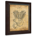 Harley Davidson Patent Prints - Framed Behind Glass 14x17 (1919 - Original HarleyEngine)