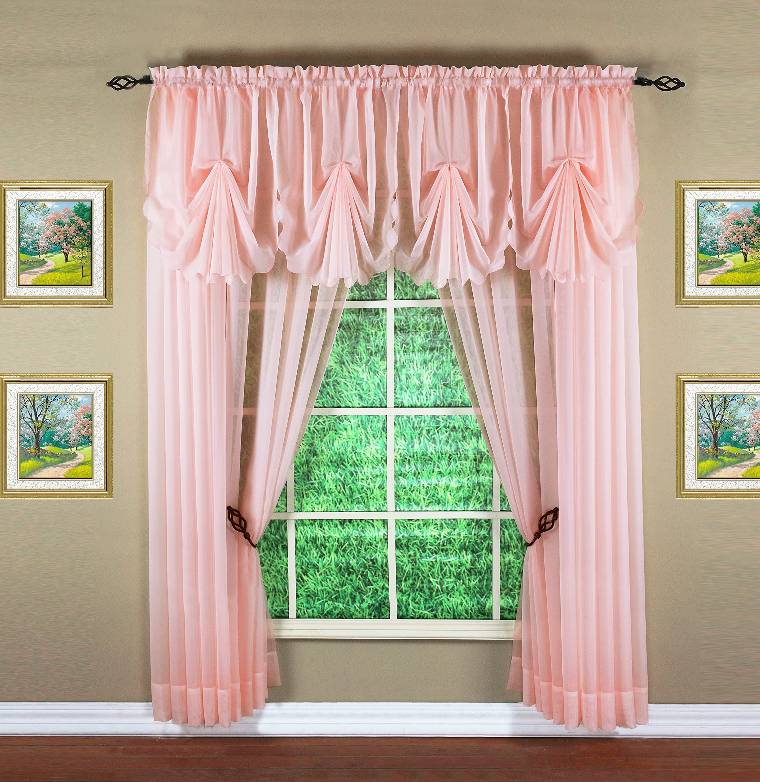 Today'S Curtain Emelia Original Voile Panel 120', Rose, 60' W X 120' L