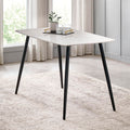 Home Centre | Helios Leo 4 Seater Tables | Table For Home | Sintered Stone, Metal | White | 1 Year Warranty