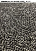 Octorose Twin Size 3 Side Zipper Premium Upholstery Basketweave Thick Linen Grey/Black Mixed Futon Cover Slipcover Sofa Day Bed