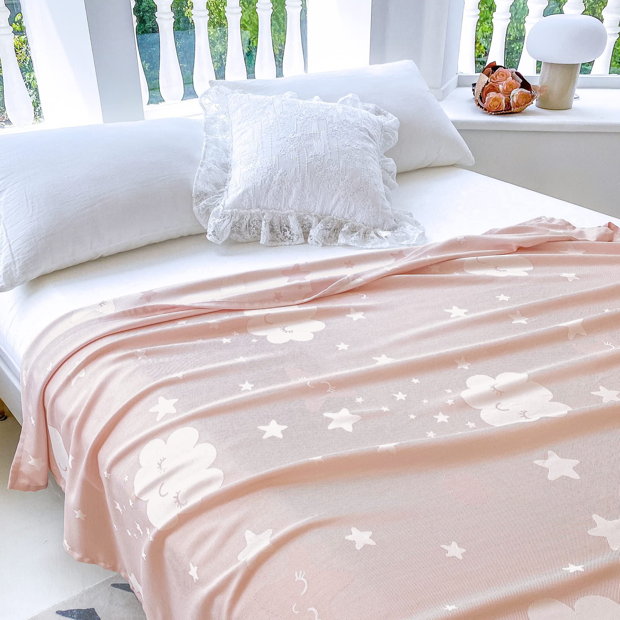 Amyhomie Cooling Blanket For Kids, Soft Comfy Summer Throw Blankets For Hot Sleepers, Girls Blanket For 1-12 Year Old Children C