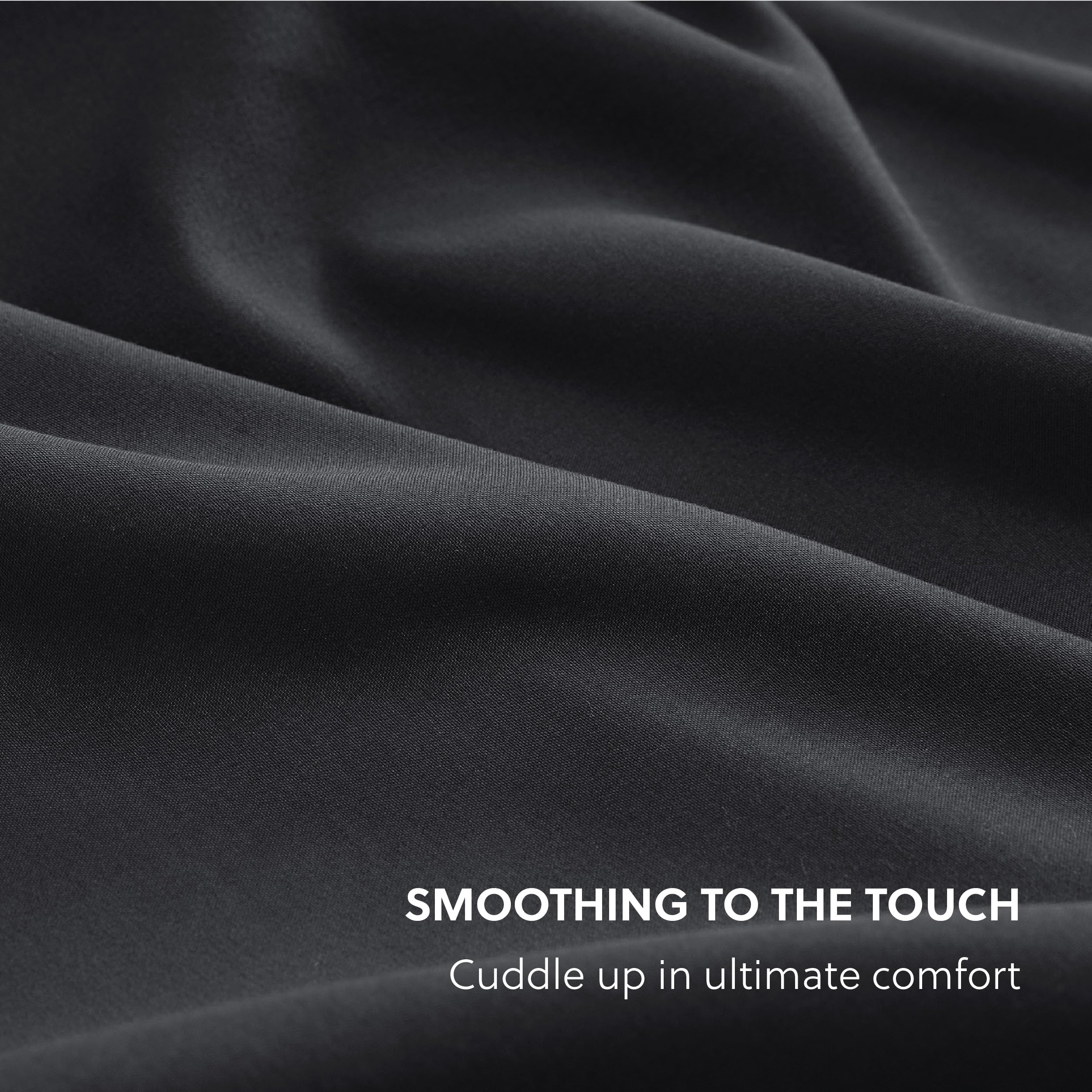 Bedsure Fitted Sheet Queen Size Only - Brushed Microfiber Bed Sheets, Ultra Soft & Breathable, Fade Resistant & Easy Care (Black, 60X80+16 Inches, 1 Piece)