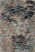 Unique Loom Trellis Frieze Collection Area Rug - Geometric (6 x 9, Blue Multi/ Ivory)