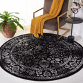 SAFAVIEH Adirondack Collection 6 Round Black/Ivory ADR109Z Oriental Distressed Non-Shedding Area Rug