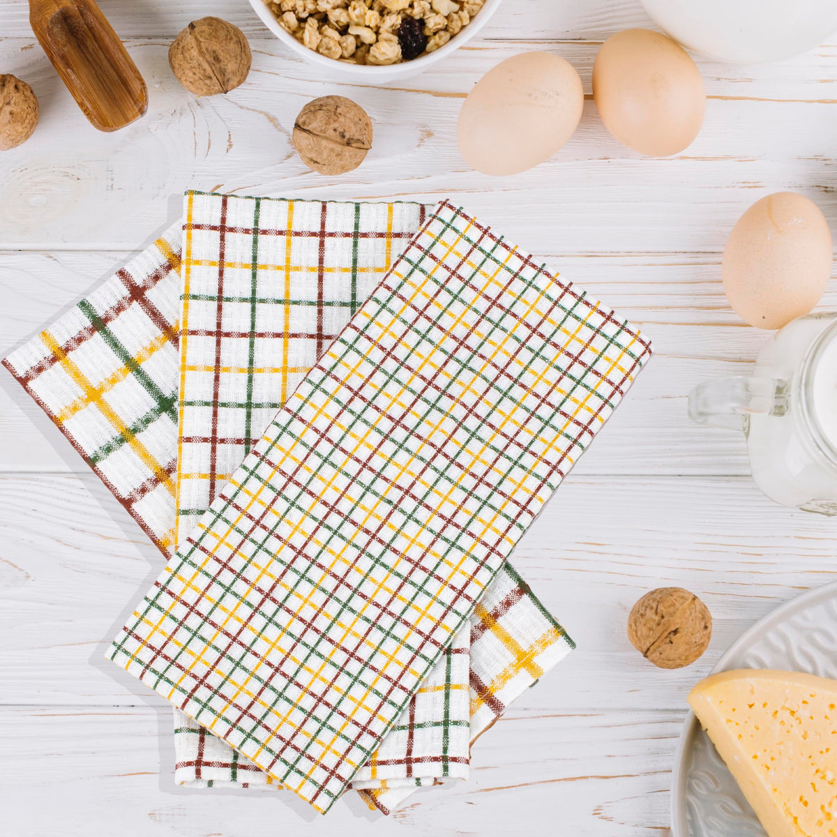 SAMI STUDIOS Cotton Kitchen Towel Machine Washable Multipurpose Kitchen Wiping Cleaning Towel, Dish Towels, Tea Towels, Tableclo