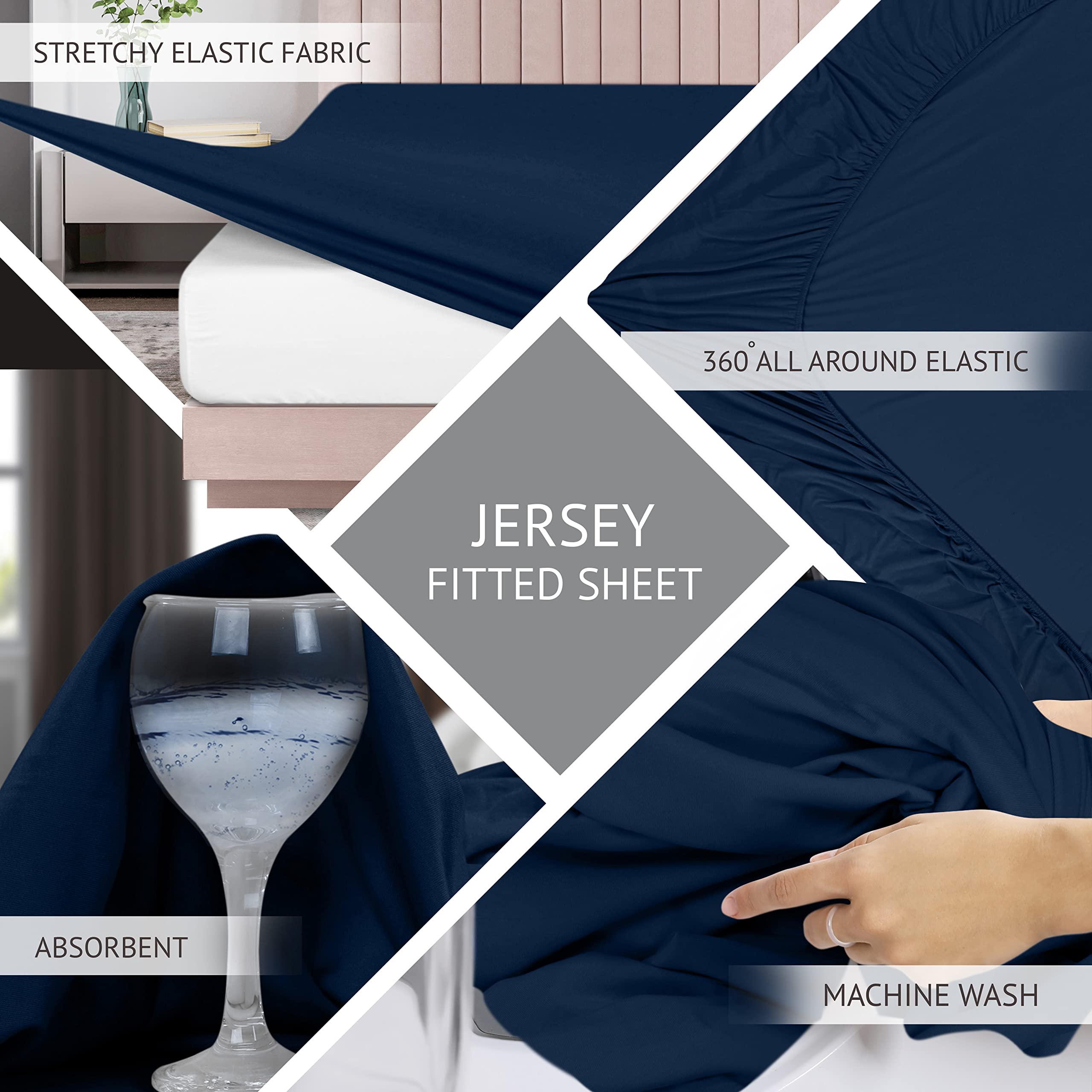Utopia Bedding Twin Sheet Set - Jersey Knit Sheets 3 Piece Twin Jersey Sheet Set - Cotton Jersey Sheets - Soft T-Shirt Stretchy