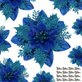 15 PCS Poinsettia Flower Artificial Poinsettia with Clips Christmas Decor Glitter Poinsettia Christmas Ornaments Christmas Tree 