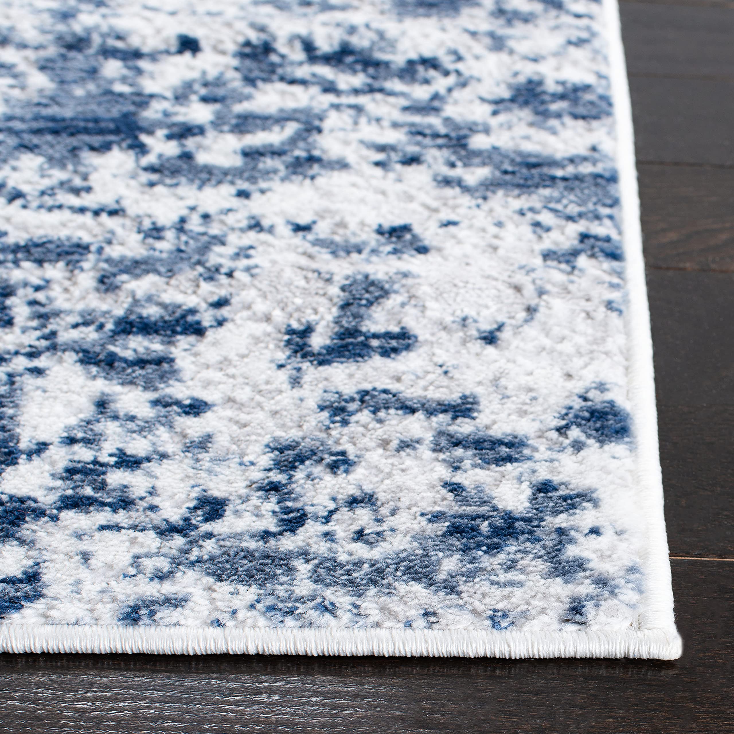 Safavieh Amelia Collection X-Large Area Rug - 11' X 15', Navy & Grey, Modern Abstract Design, Non-Shedding & Easy Care, Ideal Fo