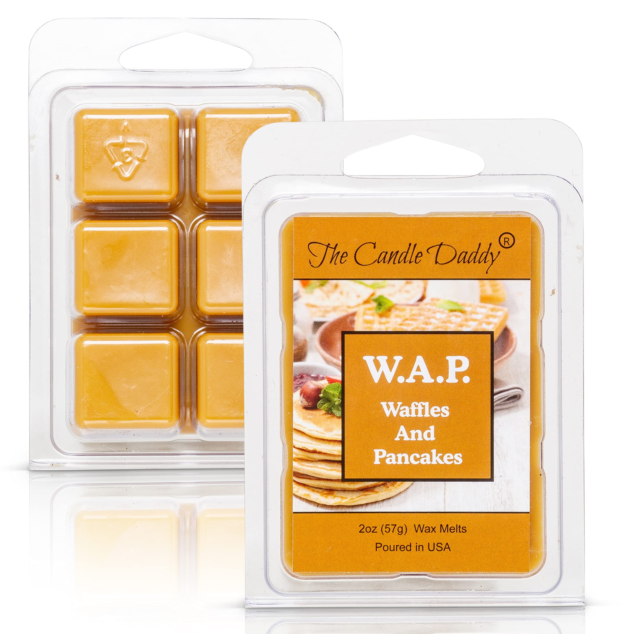 The Candle Daddy W.A.P. - Waffles and Pancakes - Waffles and Pancakes with Syrup and Butter Scented Melt - Maximum Scent Wax Cub