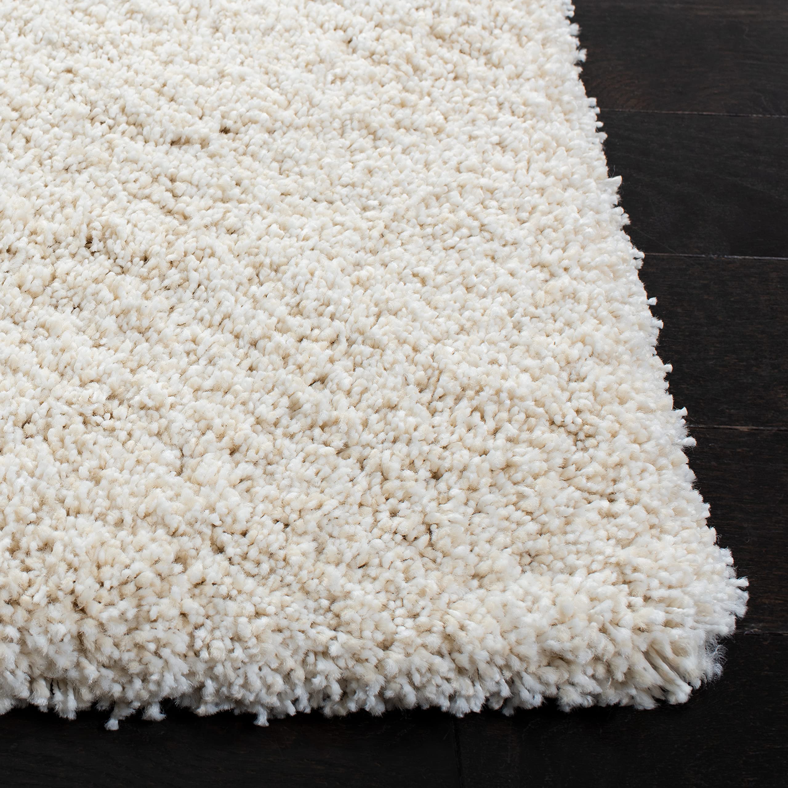 Safavieh Milan Shag Collection Runner Rug - 2' X 12', Ivory, Solid Design, Non-Shedding & Easy Care, 2-Inch Thick Ideal For High