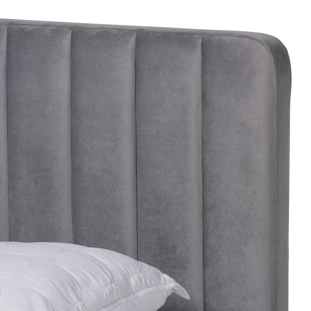 Baxton Studio Nami Beds (Platform), King, Light Grey