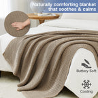 Guohaoi Knitted Weighted Blanket Beige 50"x60" 5lbs Soy Fiber Chunky Knit