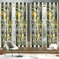 Ambesonne Nature Boho Window Curtains Pack of 2, Urban Jungle Theme Dreamy Leaves and Flowery Petals and Stripes, Lightweight Se
