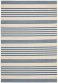 SAFAVIEH Courtyard Collection Area Rug - 5'3'' x 7'7'', Beige & Blue, Non-Shedding & Easy Care, Indoor/Outdoor & Washable-Ideal 