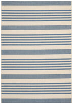 SAFAVIEH Courtyard Collection Area Rug - 5'3'' x 7'7'', Beige & Blue, Non-Shedding & Easy Care, Indoor/Outdoor & Washable-Ideal 
