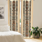 Ambesonne Southwestern Window Curtains Pack Of 2, Geometric Vertical Stripes With Ethnic And Tribal Inspirations, Lightweight Se